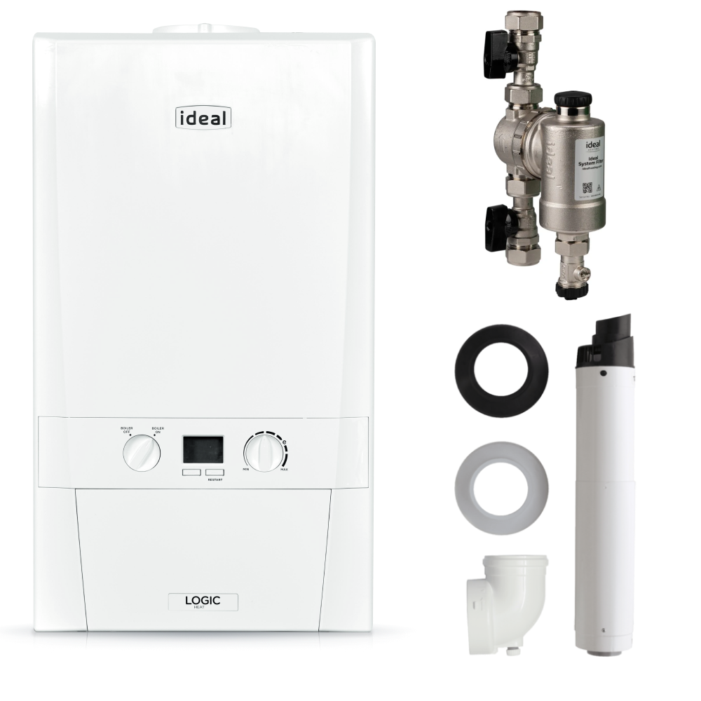 Ideal Logic Max 12kw Heat Only Pack - Boiler & Flue & Filter