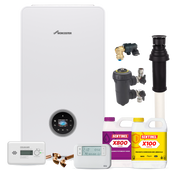 Worcester Bosch Greenstar 4000 30kW Vertical Flue Pack, Filter, chemicals, controls, CO Alarm and fittings pack